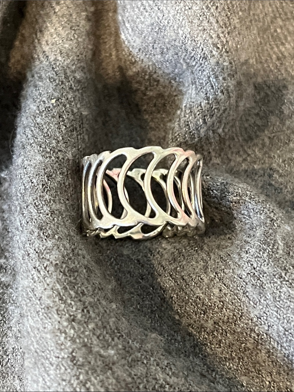 Sterling Openwork Filigree Band Ring-7